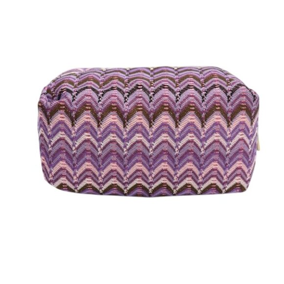 3 Chevron Pattern Toiletry Bags Travel Cosmetic Pouches Zippered Rectangular - Picture 6 of 7